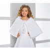 Cape fausse fourrure vison fille avec pompons