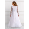 Robe de communion fille avec manches longues en dentelle