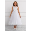 Robe de communion Satin avec manches courtes