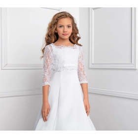 Boléro dentelle enfant laçage dans le dos cérémonie