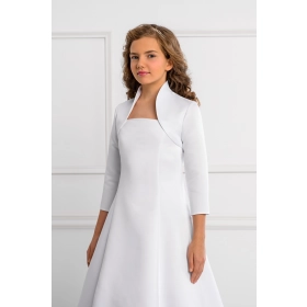 Boléro enfant en satin avec manches 3/4 communion