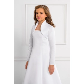 Boléro fille avec manches longues satin Première Communion