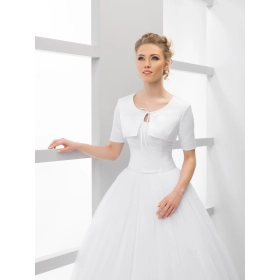 Bolero mariage de satin manches 1/3