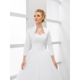 Bolero mariage de satin manches 3/4