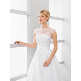 Boléro mariage en dentelle avec paillettes manches courtes