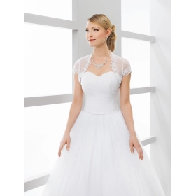 Boléro mariage en tull et dentelle manches courtes
