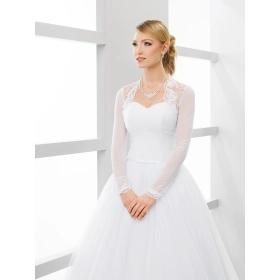 Boléro mariage en tulle et dentelle manches longues