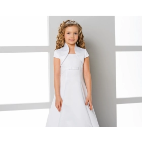 Boléro satin fille manches courtes communion