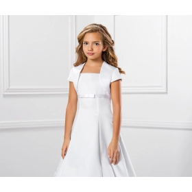 Boléro satin manches courtes cérémonie fille