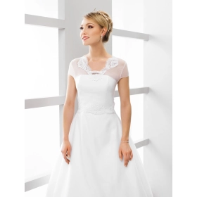 Boléro van tulle avec dentelle manches courtes