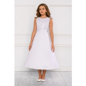Robe de communion Satin et Tulle avec sequins