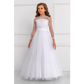 Robe de communion Satin et Tulle brodé