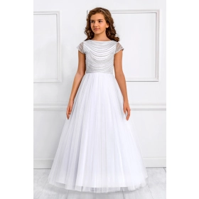 Robe de communion Satin et Tulle et cristaux