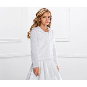Veste avec capuche en fausse fourrure pour fille Cérémonie