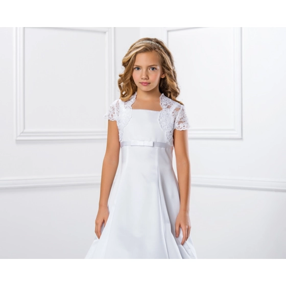 Boléro dentelle enfant cérémonie communion manches courtes