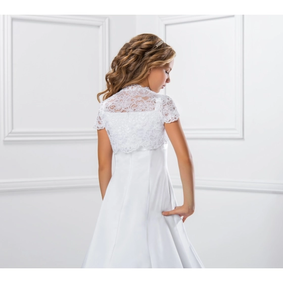 Boléro dentelle enfant cérémonie communion manches courtes