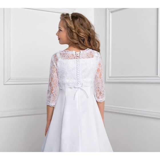 Boléro dentelle enfant laçage dans le dos cérémonie