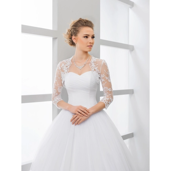 Bolero dentelle mariage manches 2/3