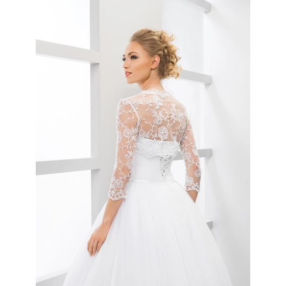 Bolero dentelle mariage manches 2/3