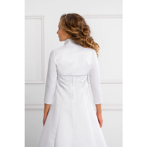 Boléro enfant en satin avec manches 3/4 communion