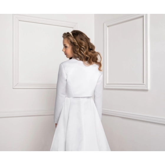 Boléro fille en satin avec manches longues