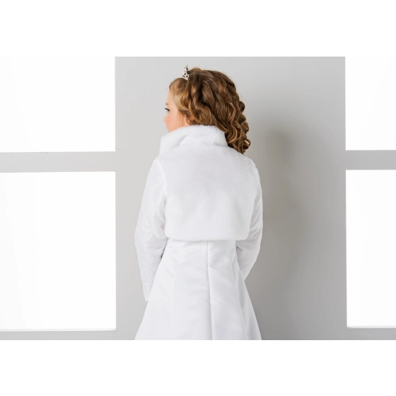 Boléro fourrure avec manches matelassé  fille communion