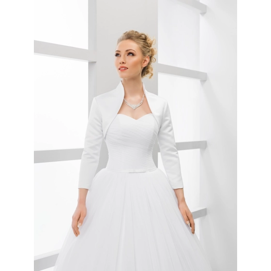 Bolero mariage de satin manches 3/4