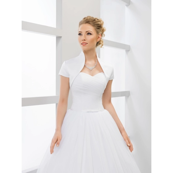 Bolero mariage de satin manches courtes