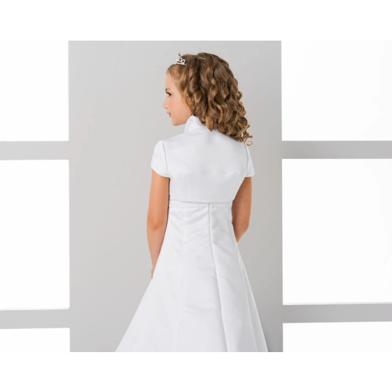 Boléro satin fille manches courtes communion