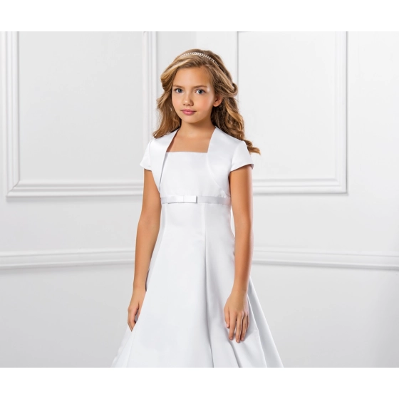 Boléro satin manches courtes cérémonie fille