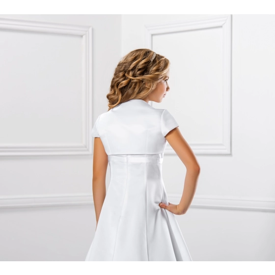 Boléro satin manches courtes cérémonie fille