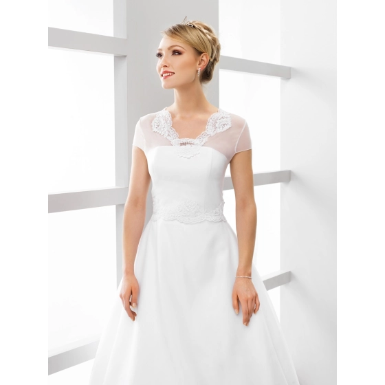 Boléro van tulle avec dentelle manches courtes