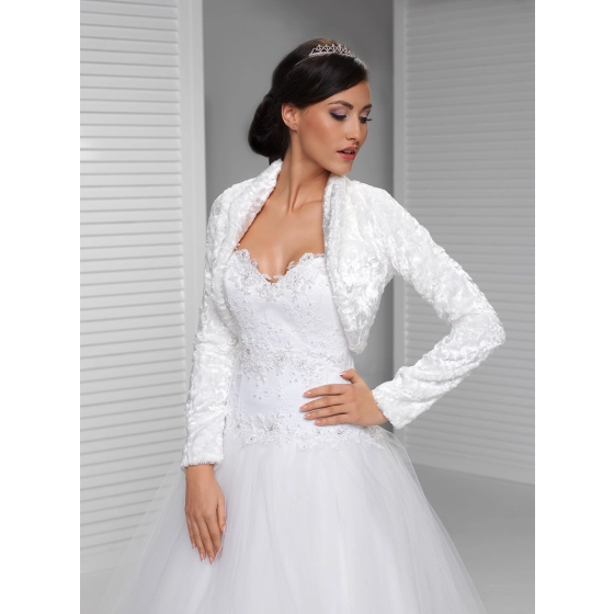 Bolero velours écrasé manches longues