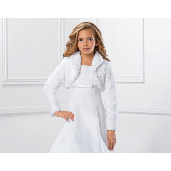 Boléro veste en fausse fourrure manches longues