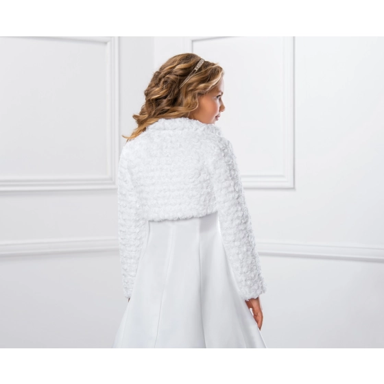 Boléro veste en fausse fourrure manches longues