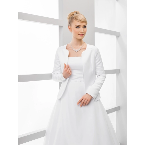 Boléro veste mariage satin manches longues