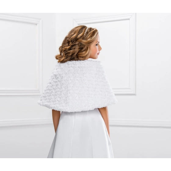 Cape Etole Première Communion fausse fourrure