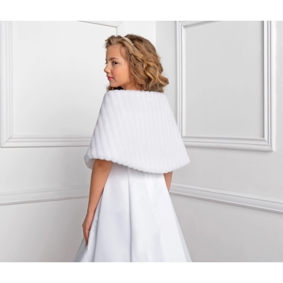 Cape Etole Première Communion fausse fourrure