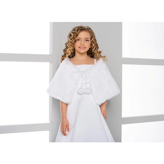 Cape fausse fourrure fille Communion