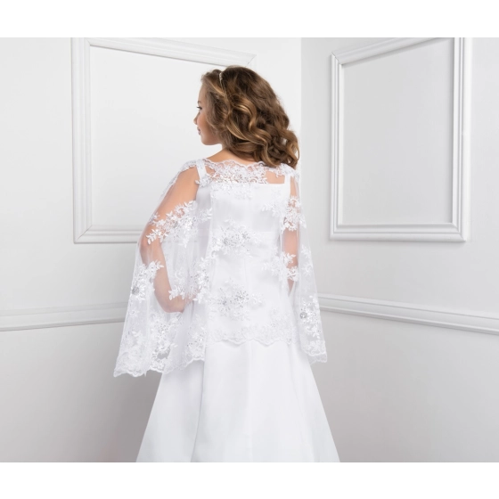 Poncho Cape Première Communion en dentelle