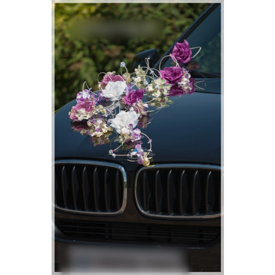 Déco Set  de voiture mariage  rose et Blanches