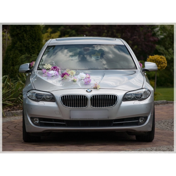 Déco Set  de voiture mariage  rose et Blanches