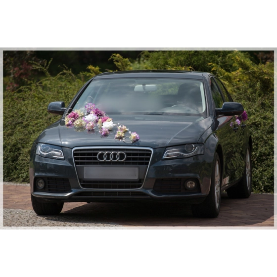 Déco Set  de voiture mariage  rose et Blanches