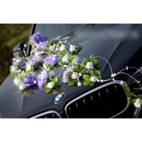 Décoration pour Mariage Roses violettes et Blanches Vira