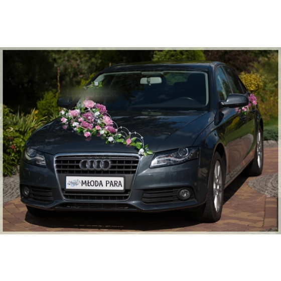 Décoration Voiture pour Mariage Roses rose et Blanches Kira