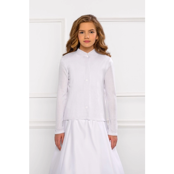 Gilet long en tricot fille cérémonie mariage communion