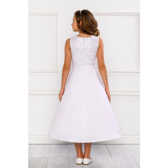 Robe de communion Satin et Tulle avec sequins