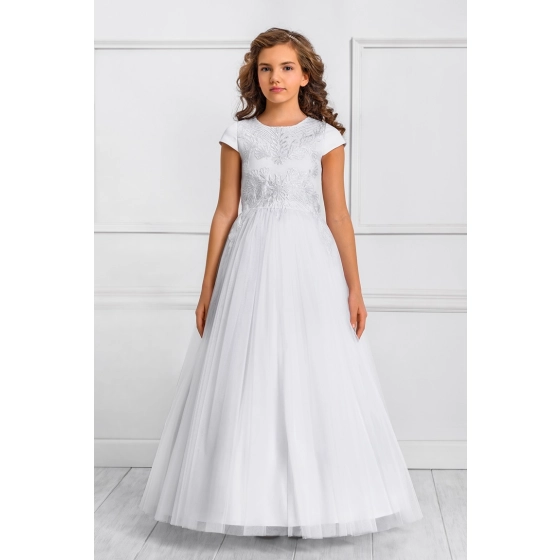 Robe de communion Satin Tulle et Broderie