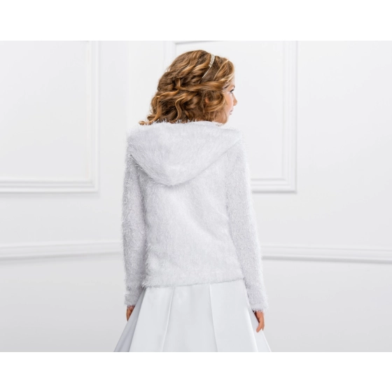 Veste avec capuche en fausse fourrure pour fille Cérémonie