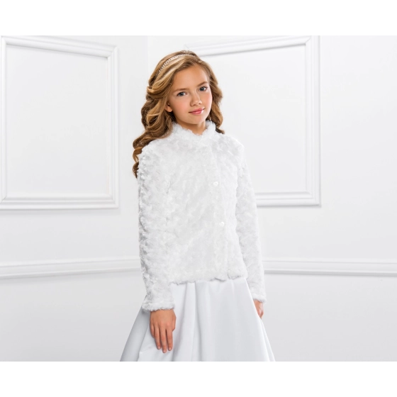 Veste en fausse fourrure pour fille Cérémonie